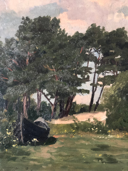 Original Vintage Nature Landscape Oil Painting, circa 1925