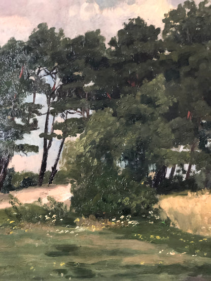 Original Vintage Nature Landscape Oil Painting, circa 1925