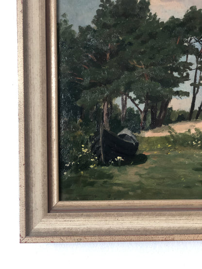 Original Vintage Nature Landscape Oil Painting, circa 1925