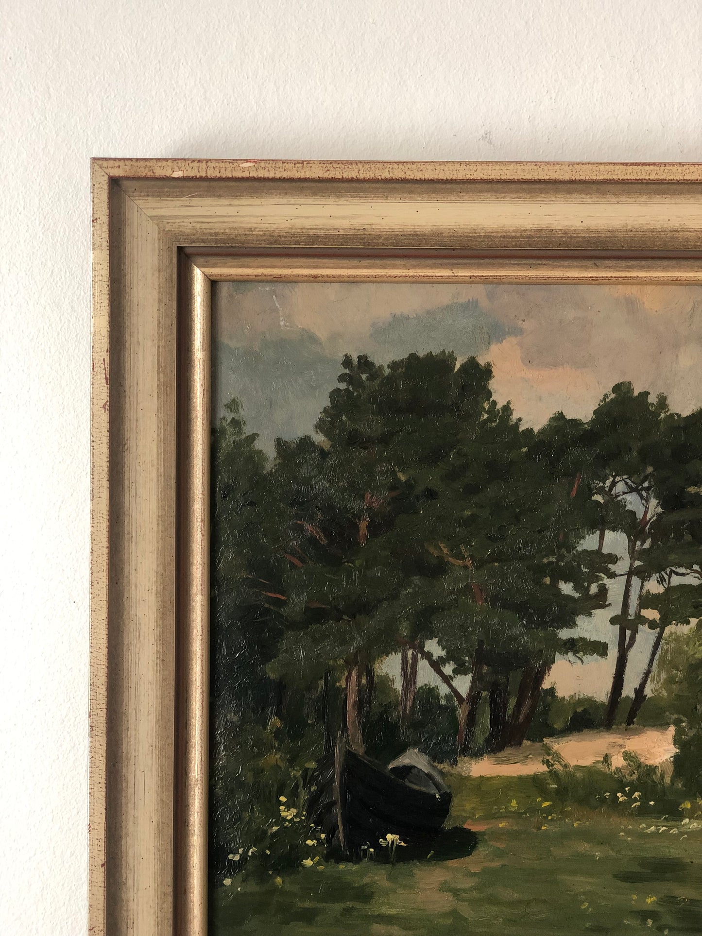 Original Vintage Nature Landscape Oil Painting, circa 1925