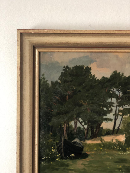 Original Vintage Nature Landscape Oil Painting, circa 1925