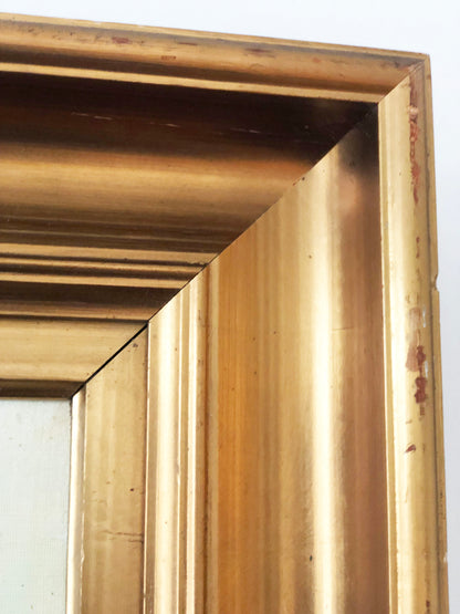 Large Vintage European Village Original Oil Painting with Cottages, circa 1940