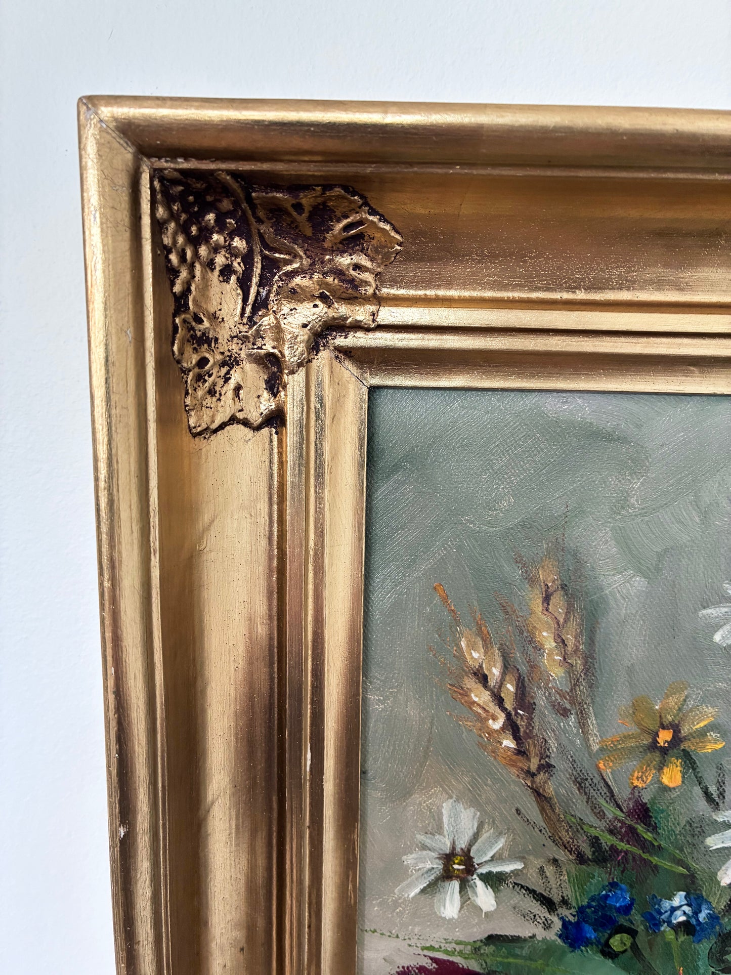 Vintage Original Flower Still Life Oil Painting, circa 1960