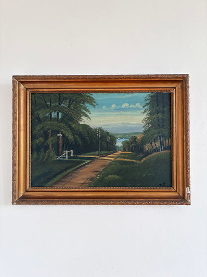 Vintage Original Coastal Landscape Oil Painting, Signed Seaside Art
