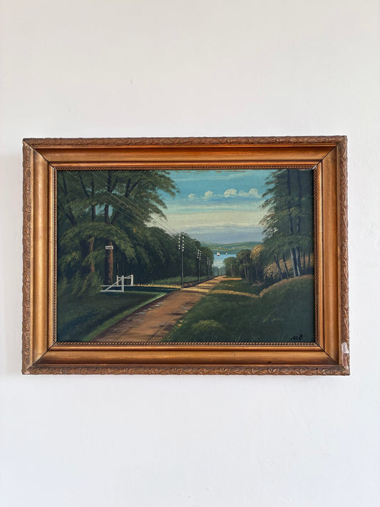 Vintage Original Coastal Landscape Oil Painting, Signed Seaside Art