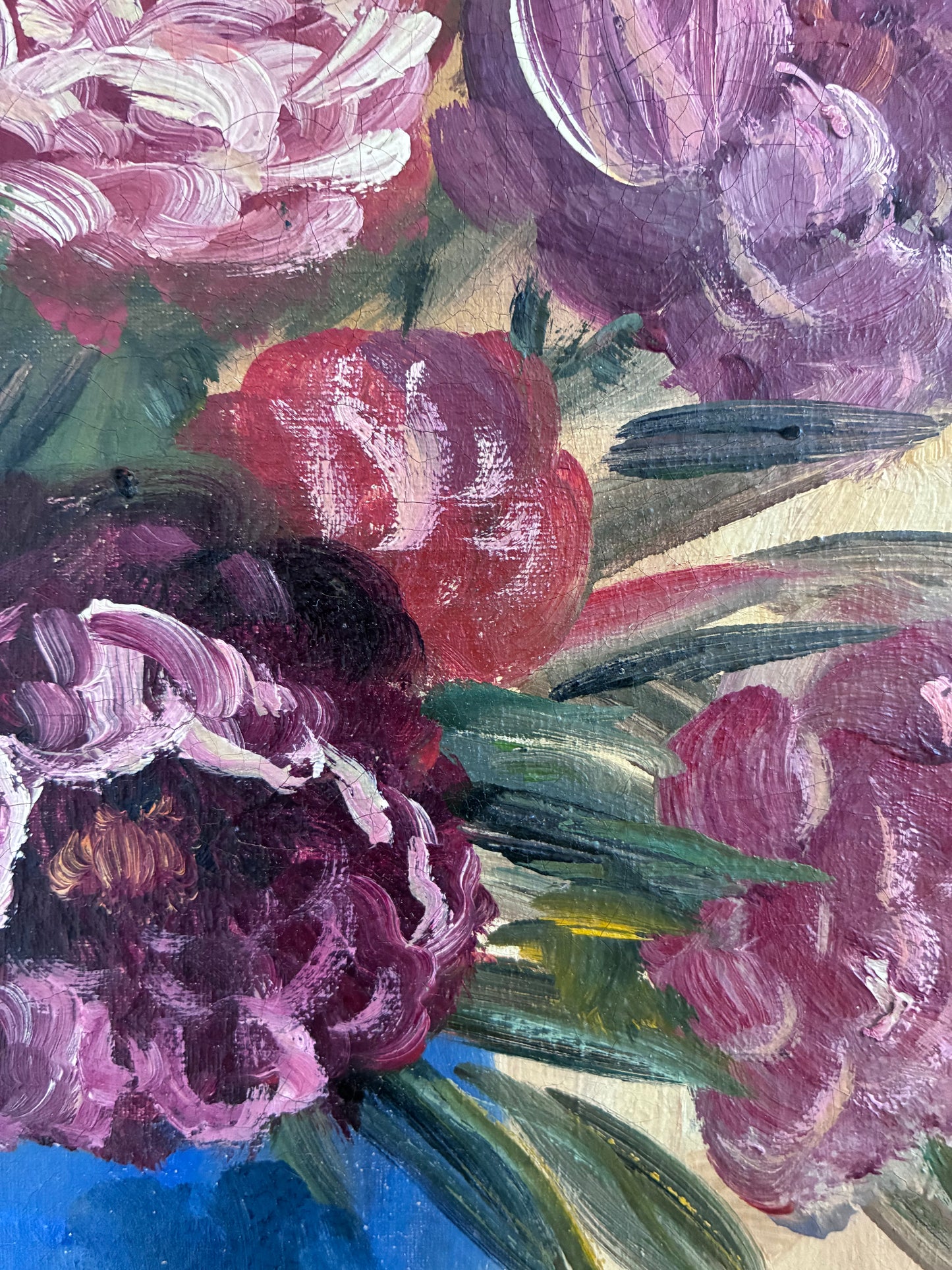 Vintage Original Floral Oil Painting, Signed Flower Art