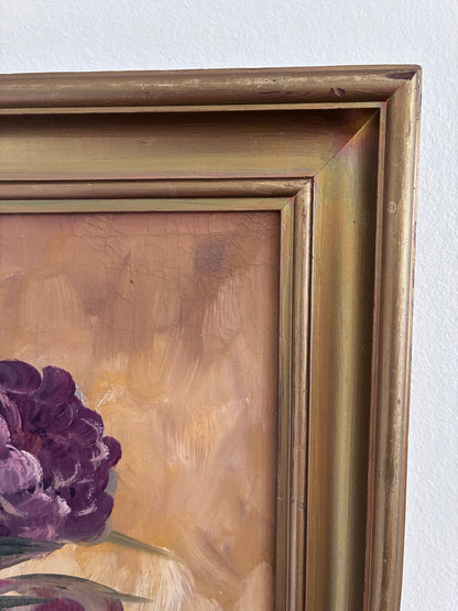 Vintage Original Floral Oil Painting, Signed Flower Art