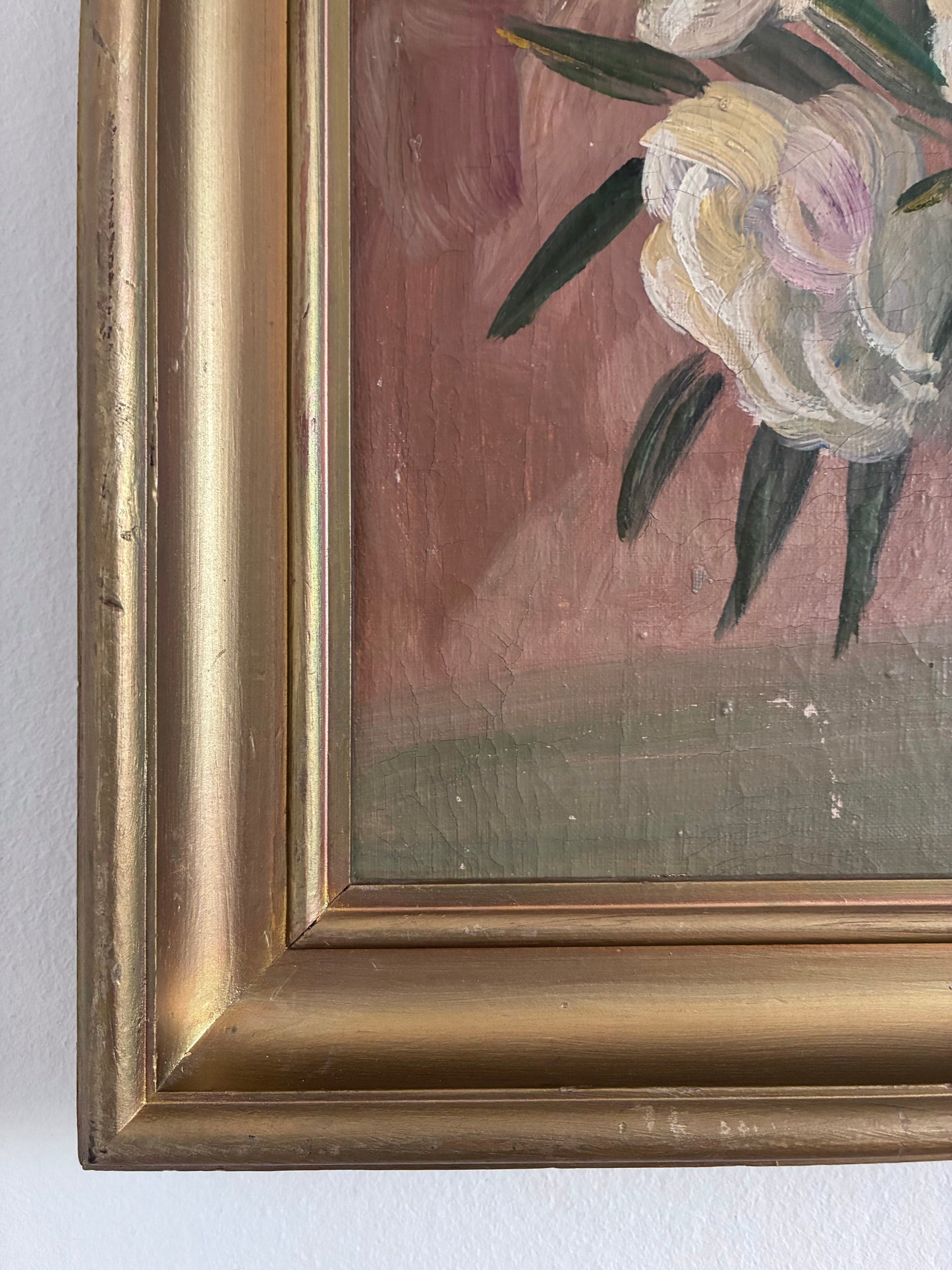 Vintage Original Floral Oil Painting, Signed Flower Art