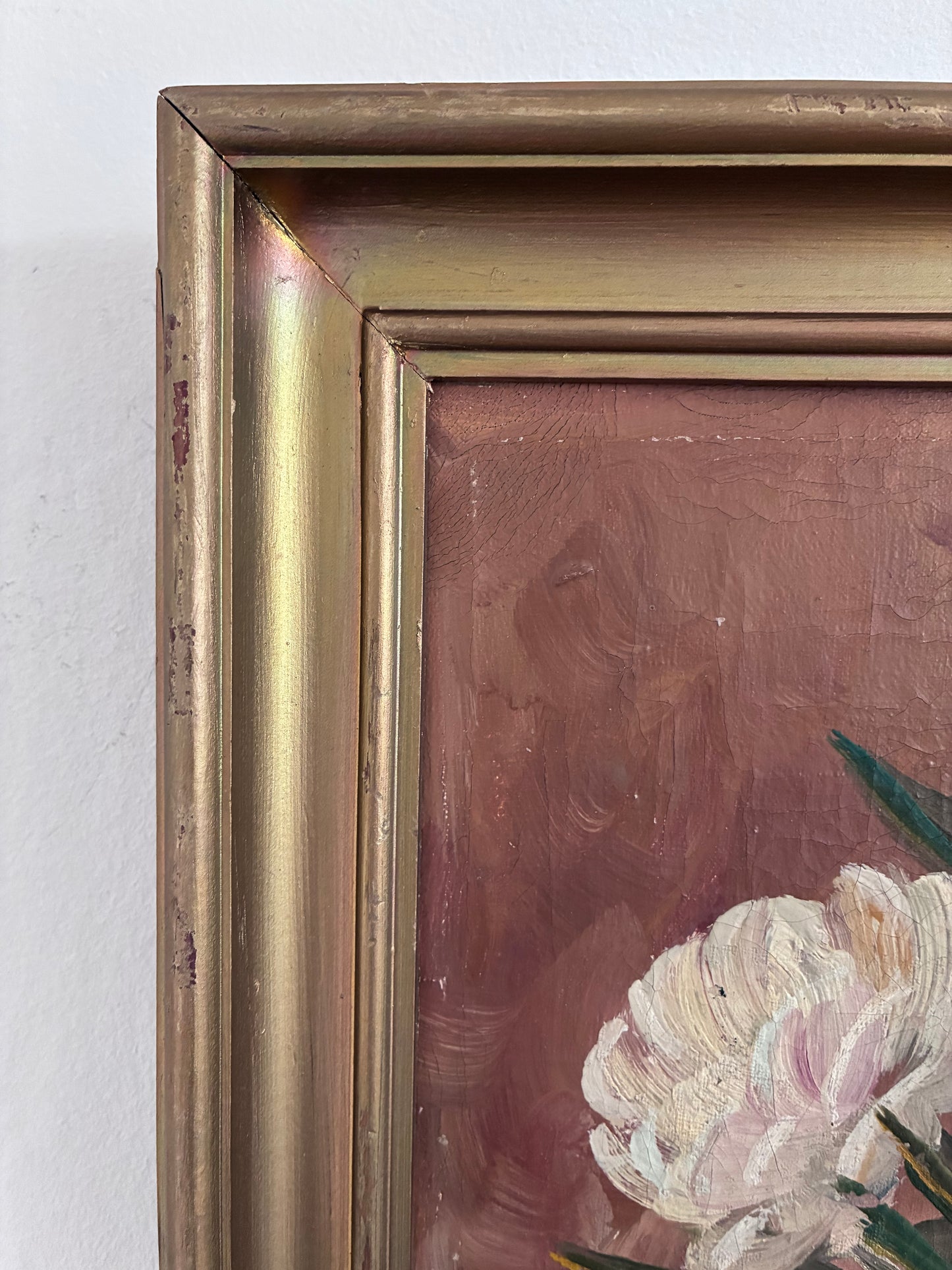 Vintage Original Floral Oil Painting, Signed Flower Art