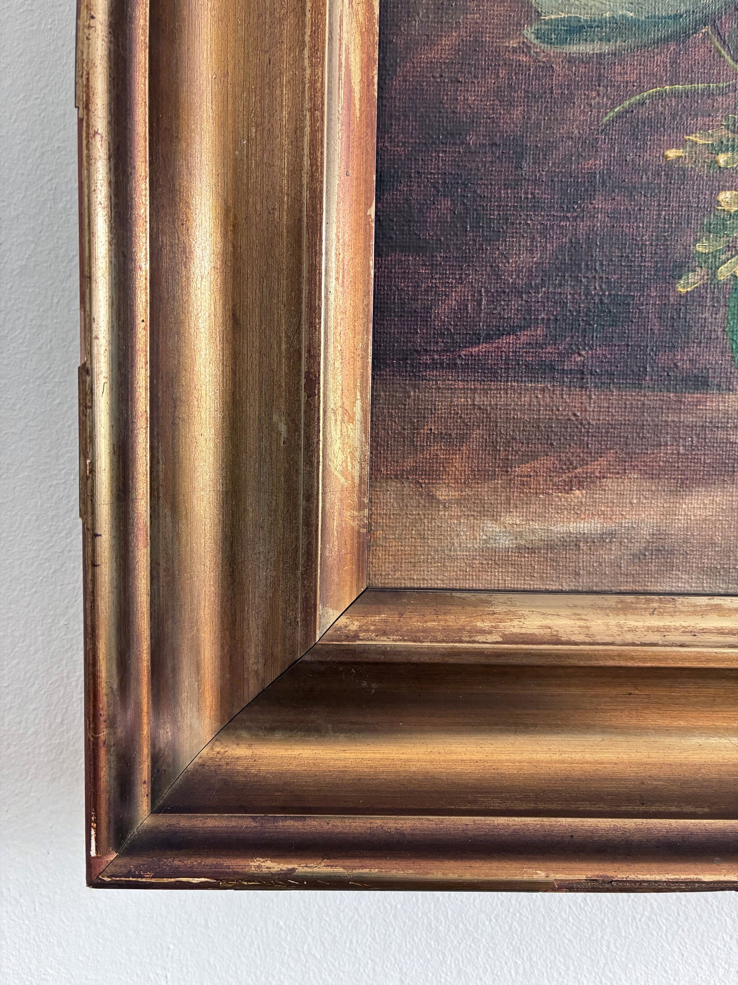 Framed Vintage Original Floral Oil Painting, Signed Flower Art