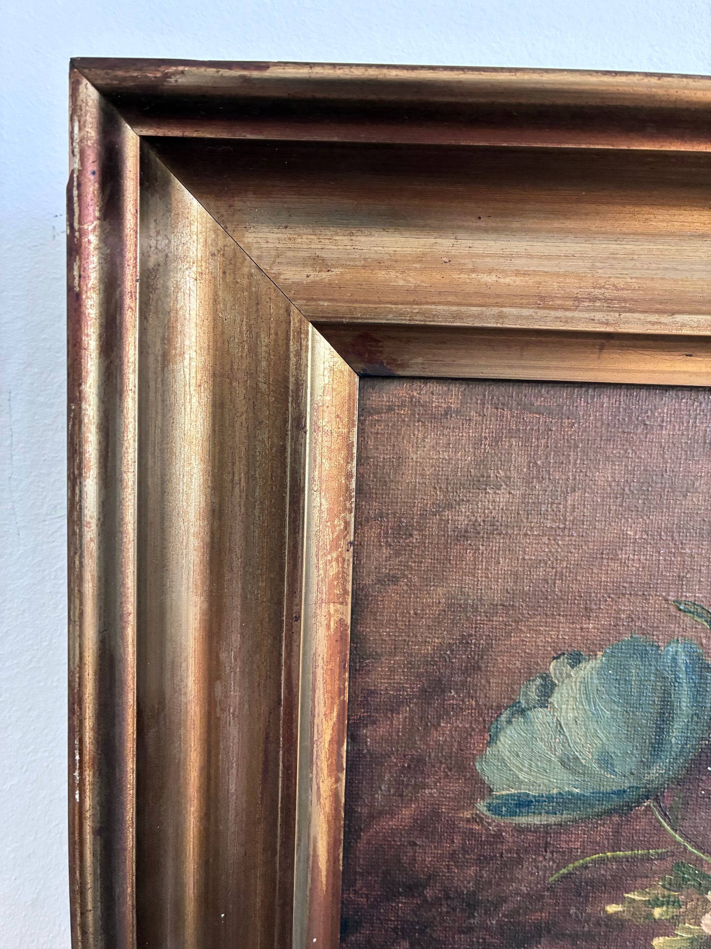 Framed Vintage Original Floral Oil Painting, Signed Flower Art