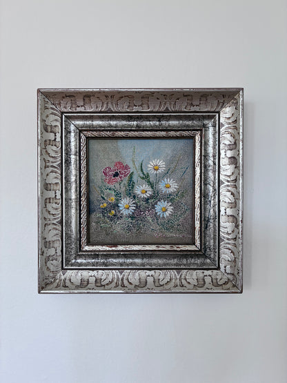 Vintage Original Floral Still Life Oil Painting, circa 1980