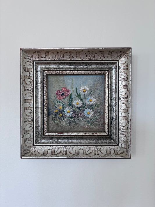 Vintage Original Floral Still Life Oil Painting, circa 1980