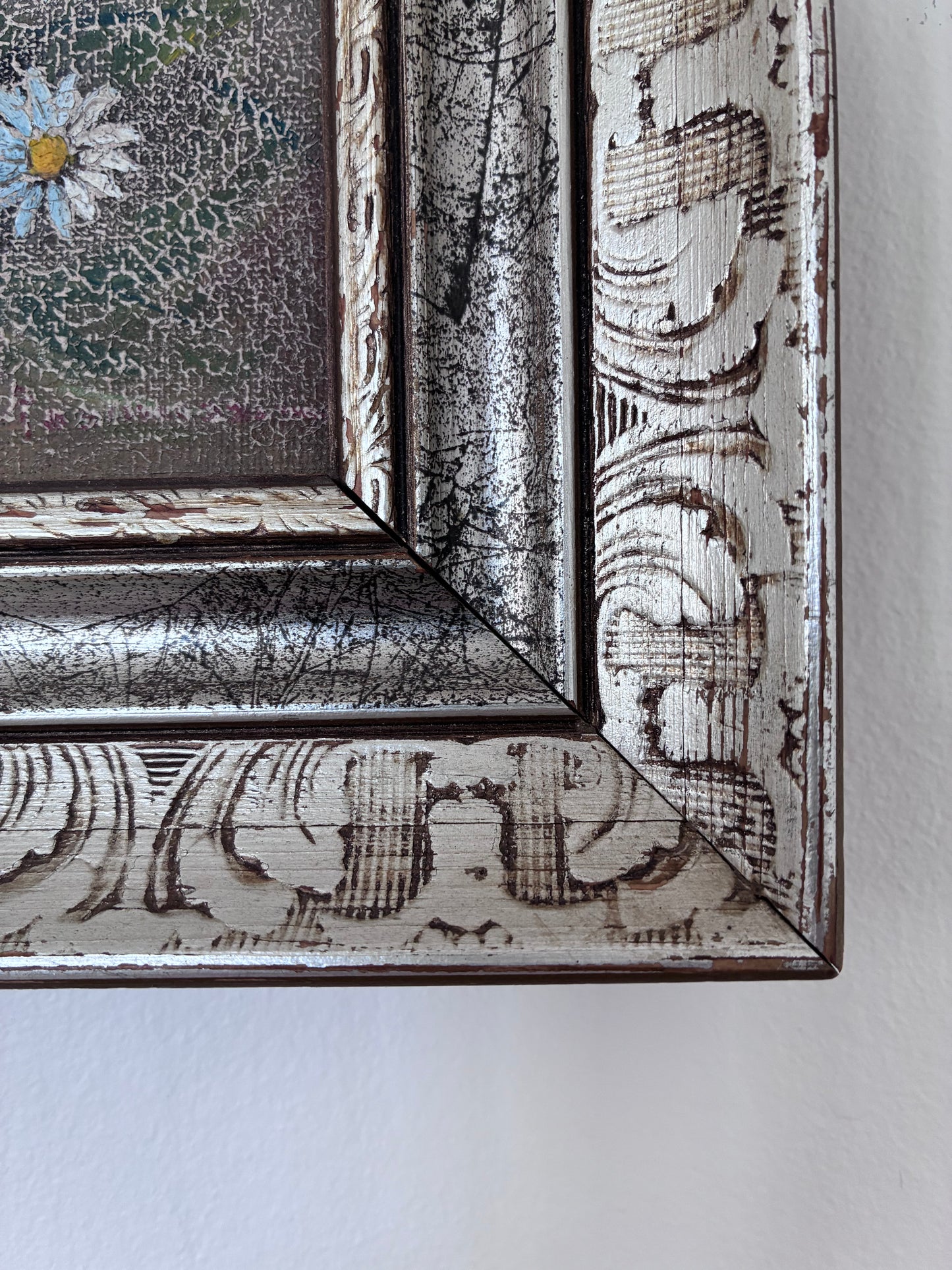 Vintage Original Floral Still Life Oil Painting, circa 1980