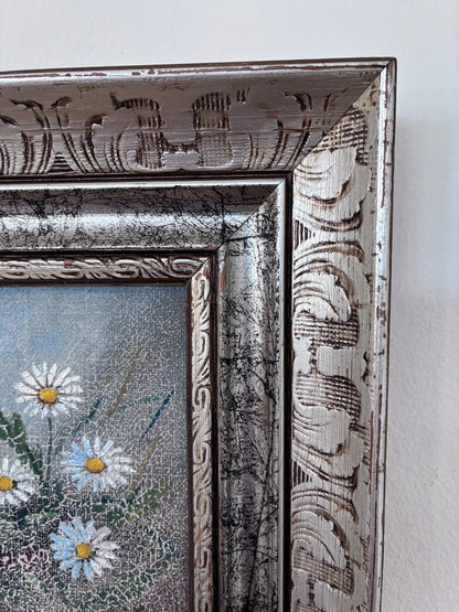 Vintage Original Floral Still Life Oil Painting, circa 1980