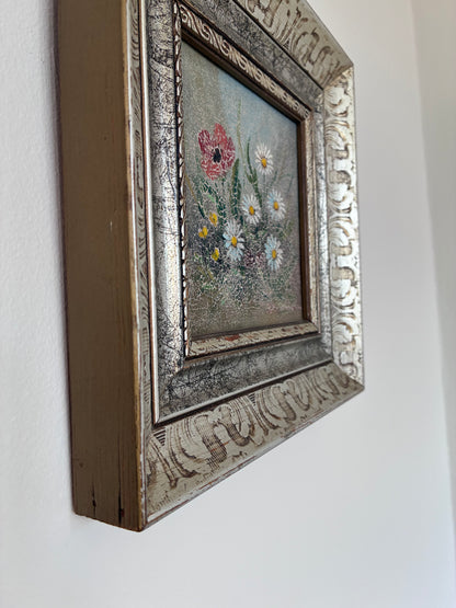 Vintage Original Floral Still Life Oil Painting, circa 1980