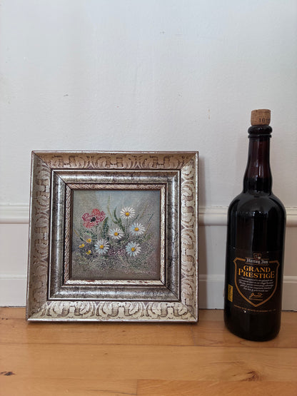 Vintage Original Floral Still Life Oil Painting, circa 1980
