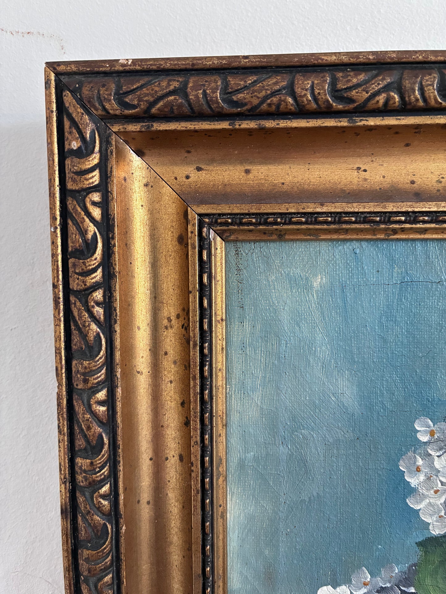 Vintage Original Flower Still Life Oil Painting, ca. 1960