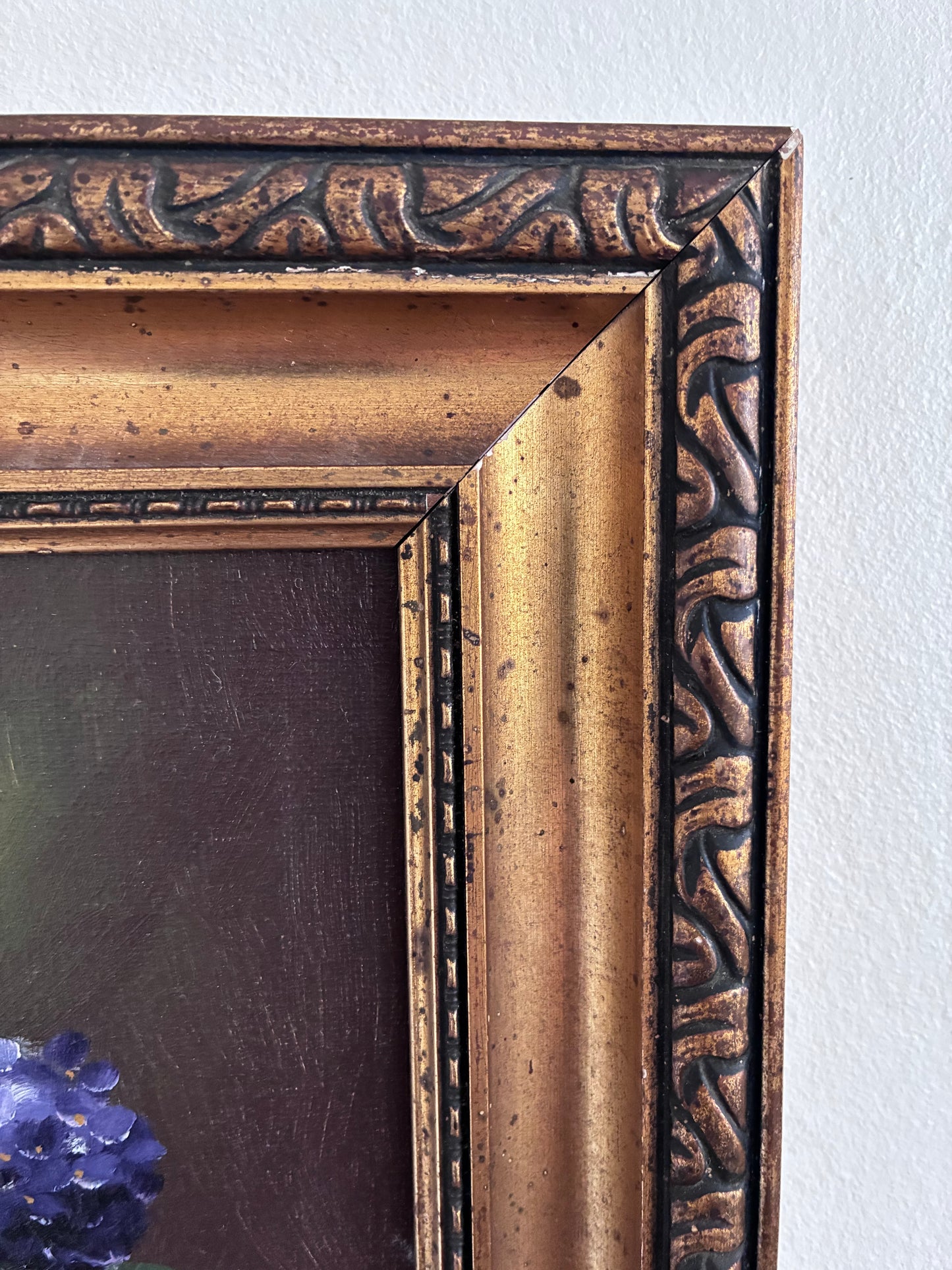 Vintage Original Flower Still Life Oil Painting, ca. 1960
