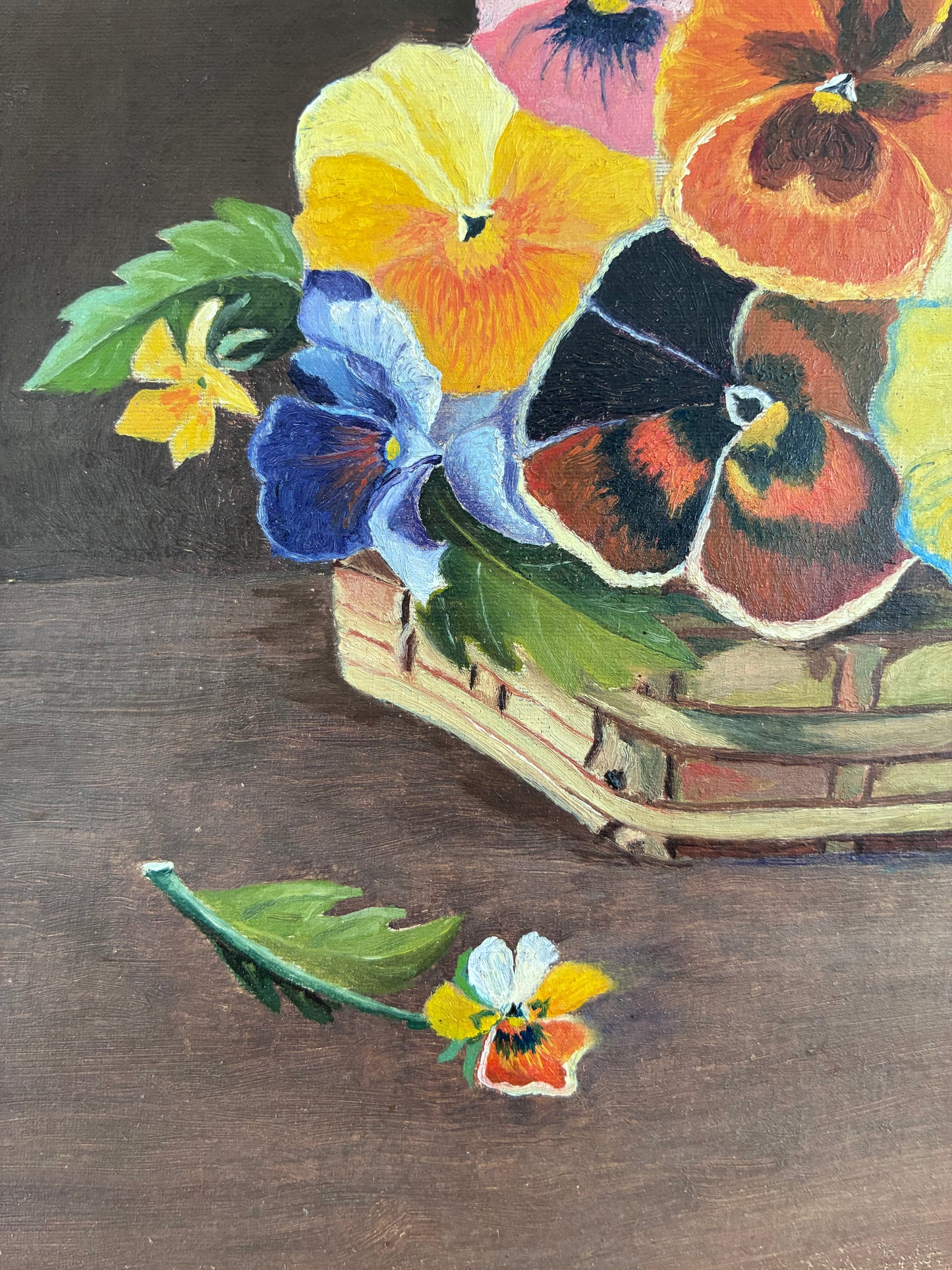 Vintage Original Flower Oil Painting, Framed Signed Floral Still Life Art