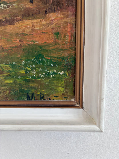 Vintage Original Forest Landscape Oil Painting, circa 1960s