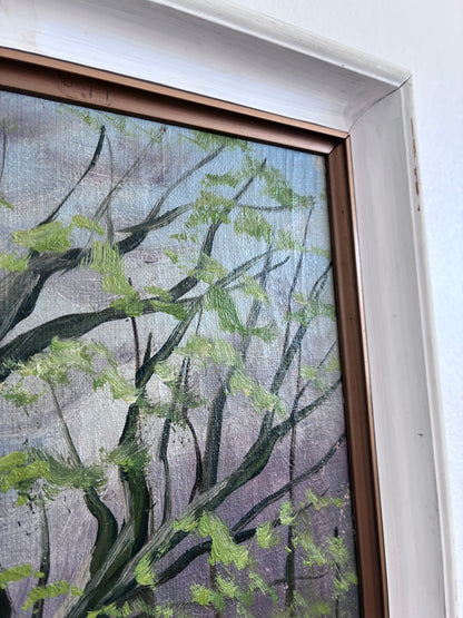 Vintage Original Forest Landscape Oil Painting, circa 1960s