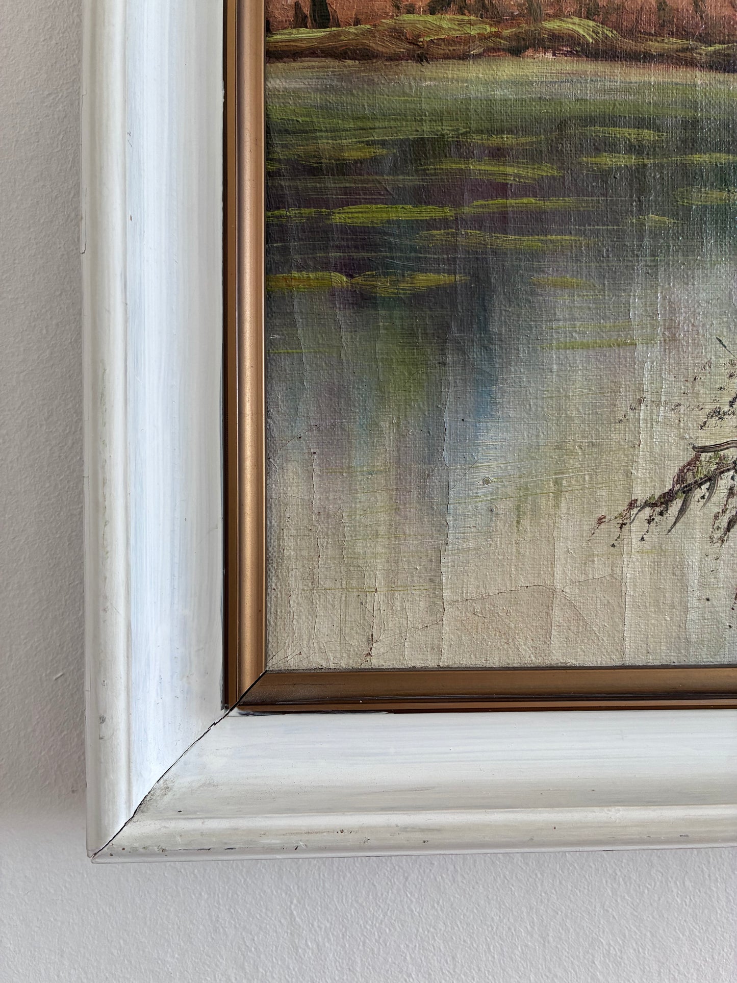 Vintage Original Forest Landscape Oil Painting, circa 1960s