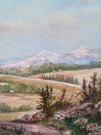 Vintage Original Landscape Oil Painting, Framed Signed Countryside Wall Art