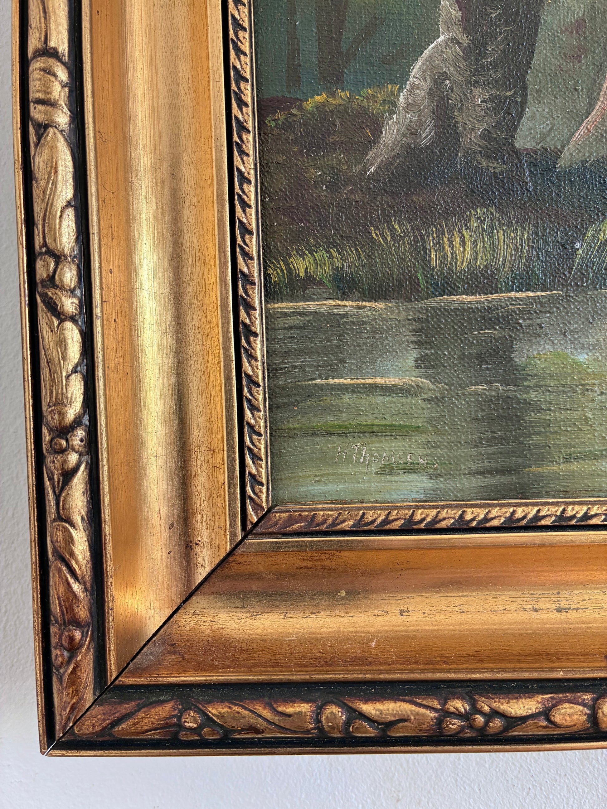 Vintage Original Landscape Oil Painting, Signed River Art