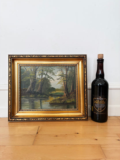 Vintage Original Landscape Oil Painting, Signed River Art