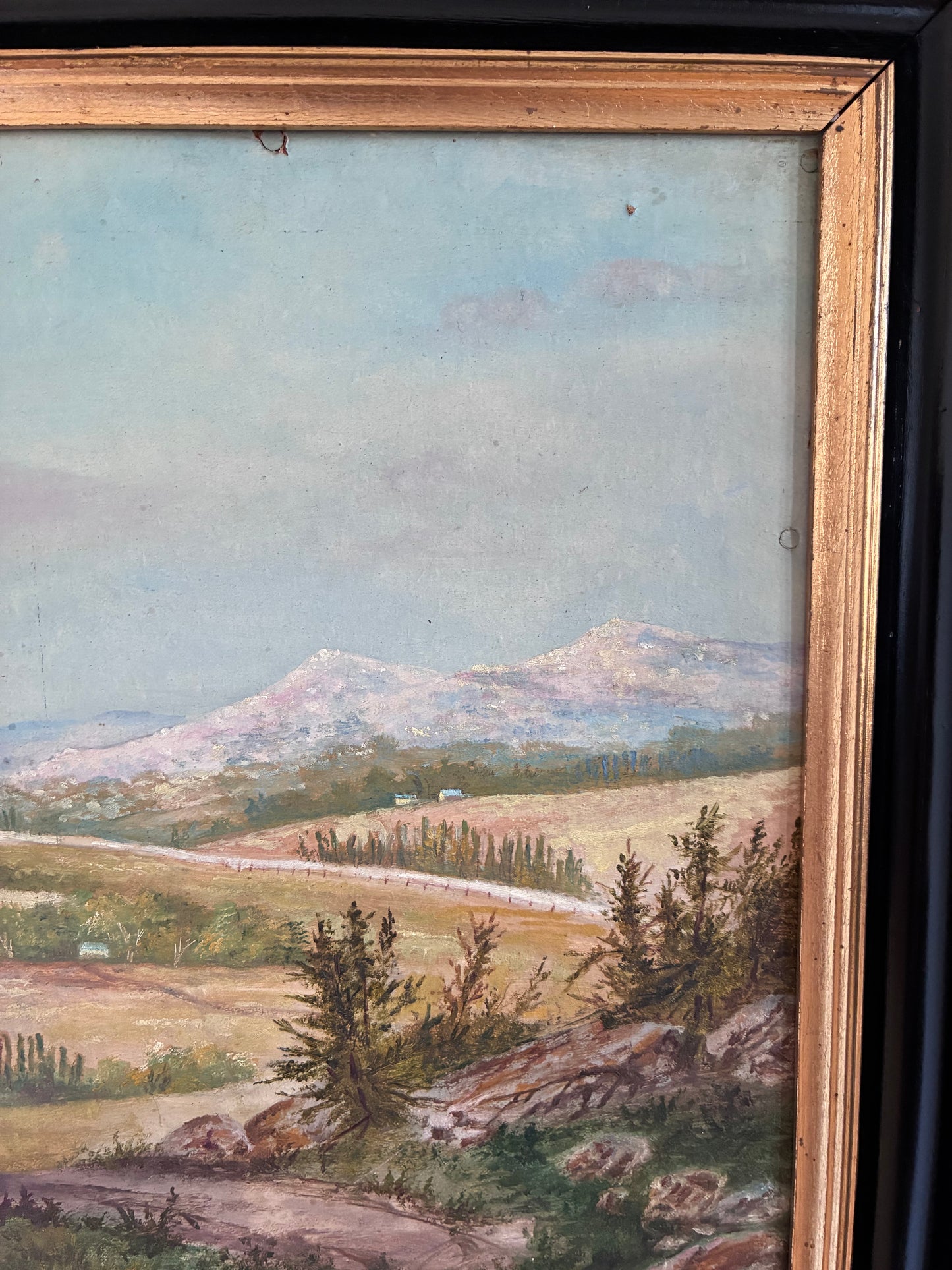 Vintage Original Landscape Oil Painting, Framed Signed Countryside Wall Art
