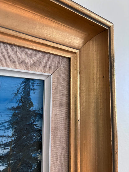 close up of a Vintage Original Landscape Oil Painting
