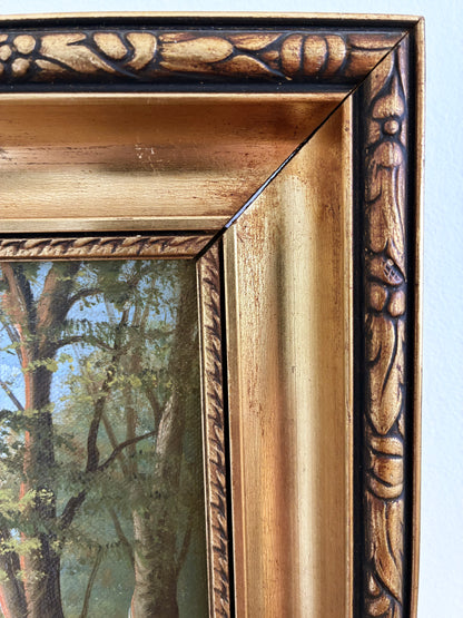 Vintage Original Landscape Oil Painting, Signed River Art