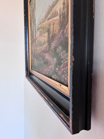 Vintage Original Landscape Oil Painting, Framed Signed Countryside Wall Art