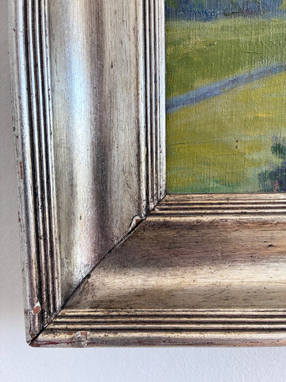 Vintage Original Landscape Oil Painting, Countryside Art