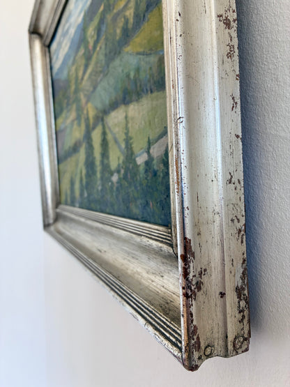 Vintage Original Landscape Oil Painting, Countryside Art
