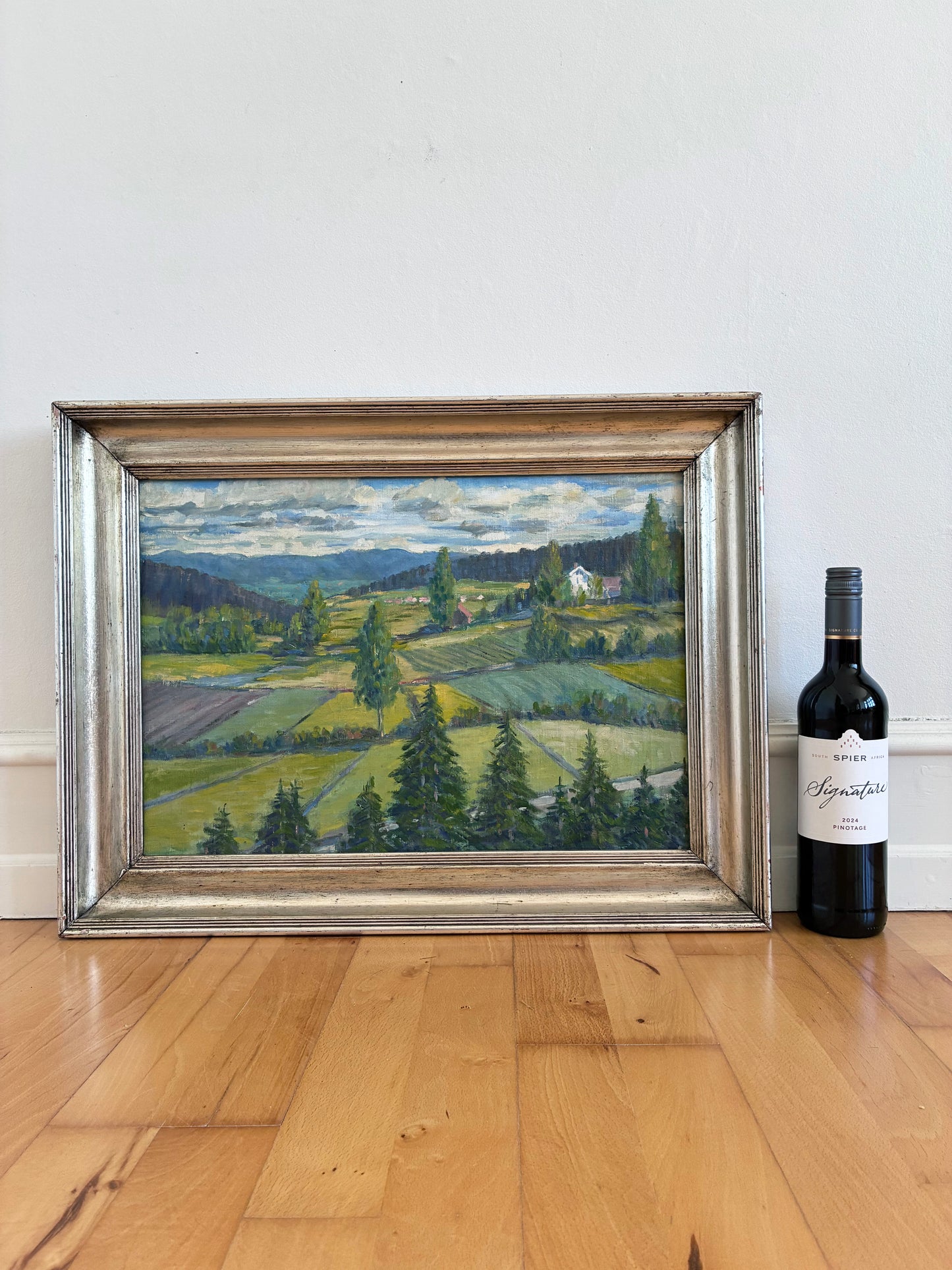 Vintage Original Landscape Oil Painting, Countryside Art