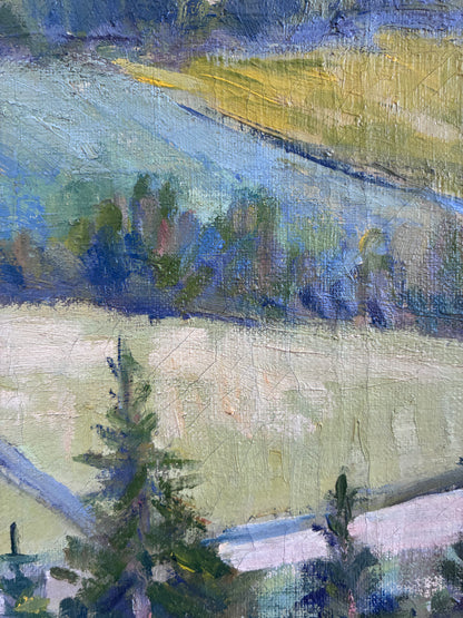 Vintage Original Landscape Oil Painting, Countryside Art