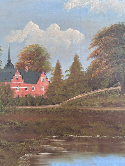 Vintage Original Landscape Oil Painting, Signed Countryside Art, c. 1930