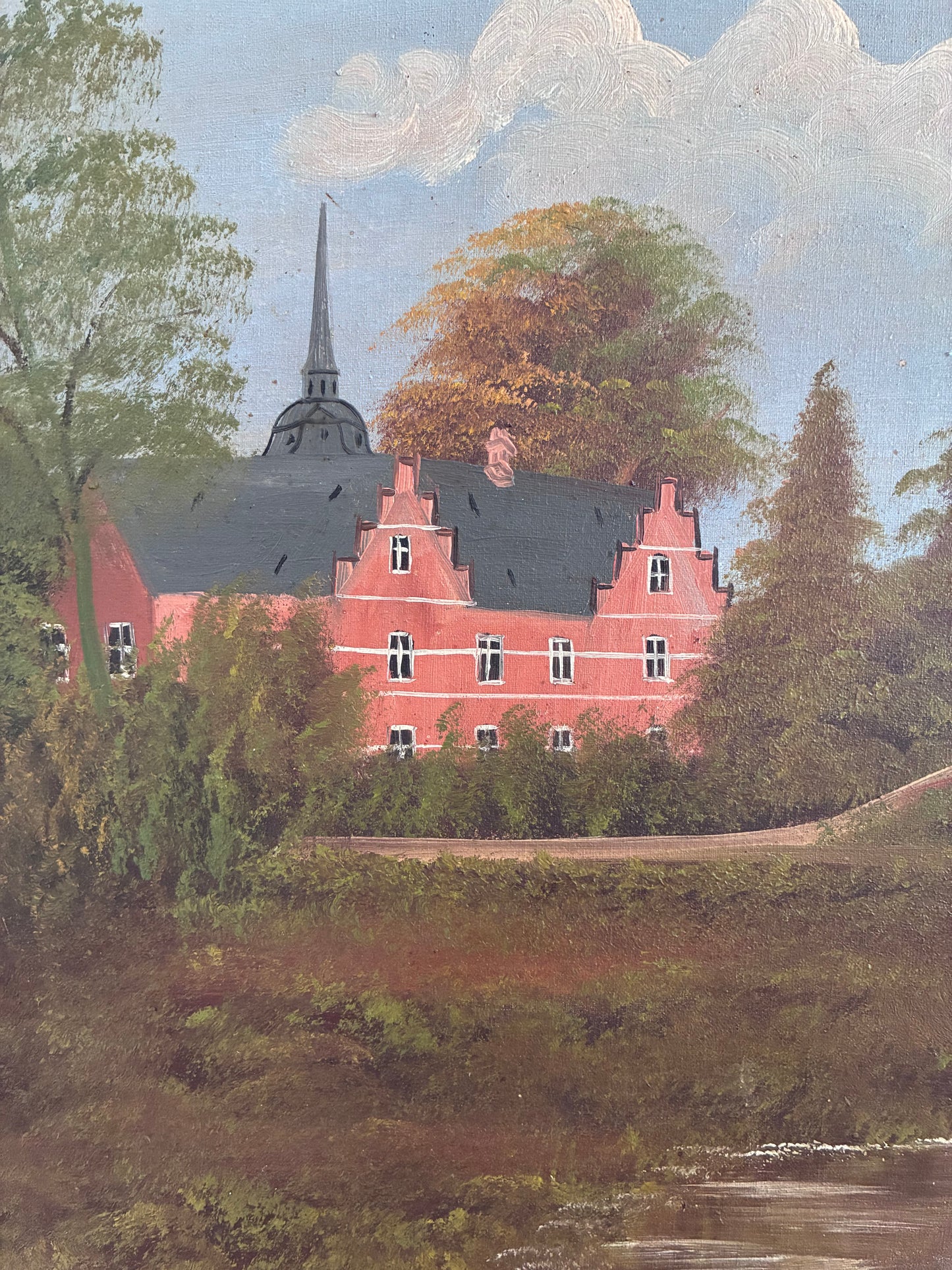 Vintage Original Landscape Oil Painting, Signed Countryside Art, c. 1930