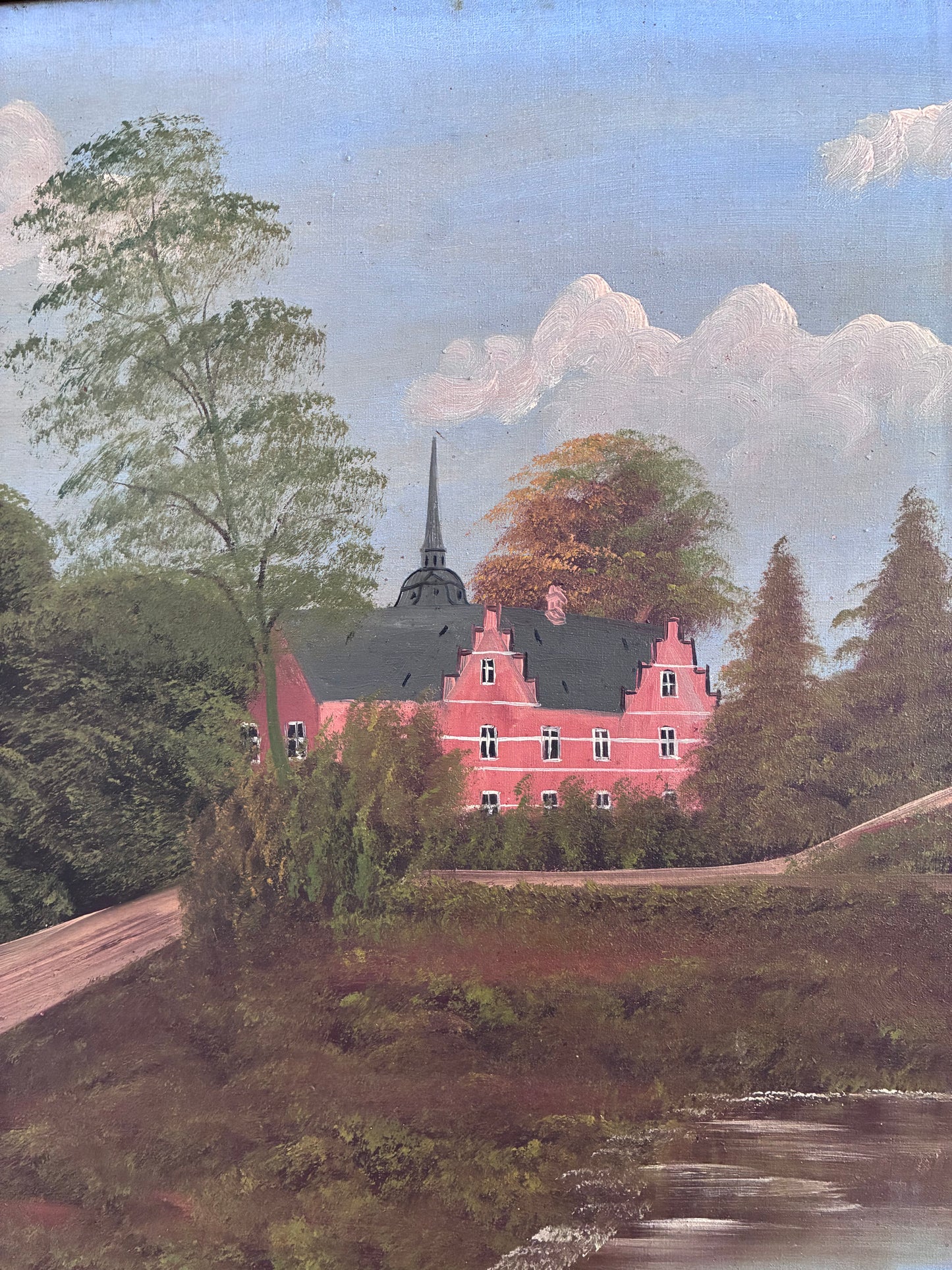 Vintage Original Landscape Oil Painting, Signed Countryside Art, c. 1930
