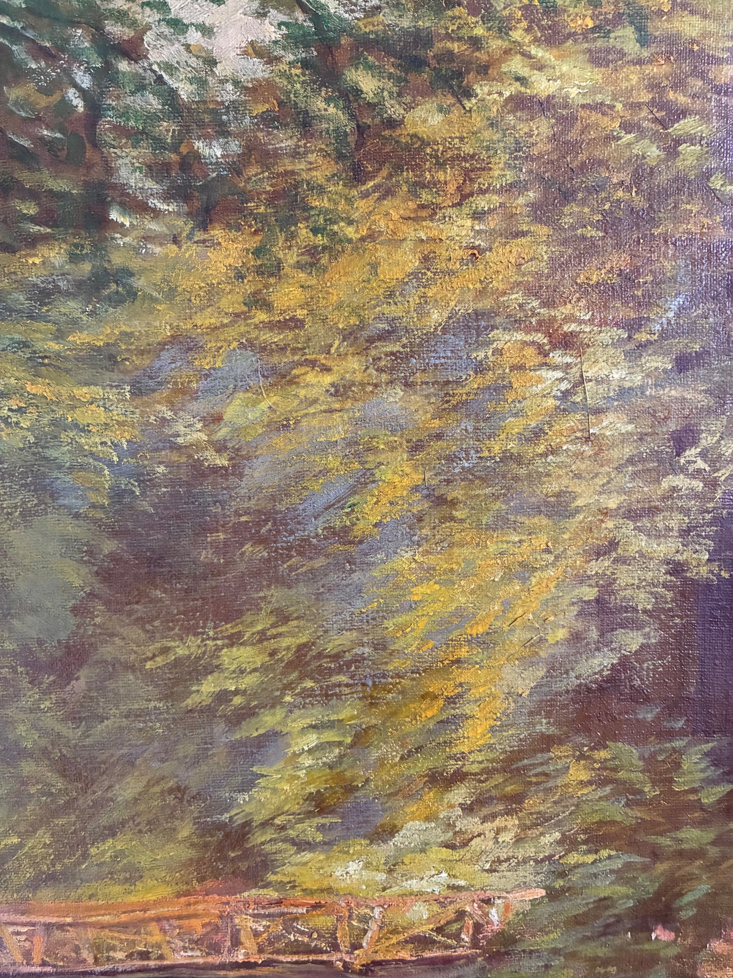 Vintage Original Oil Painting Forest Landscape