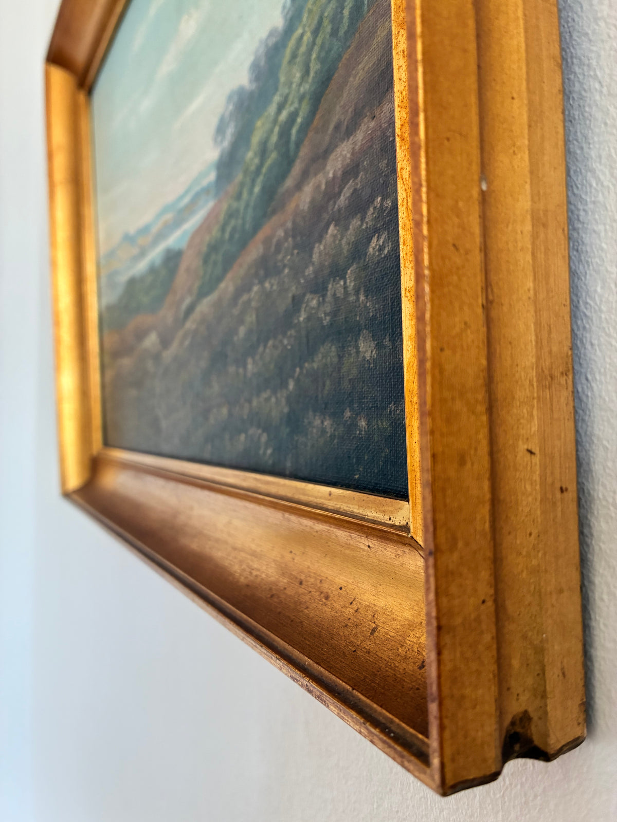 Vintage Signed Hills Landscape Oil Painting