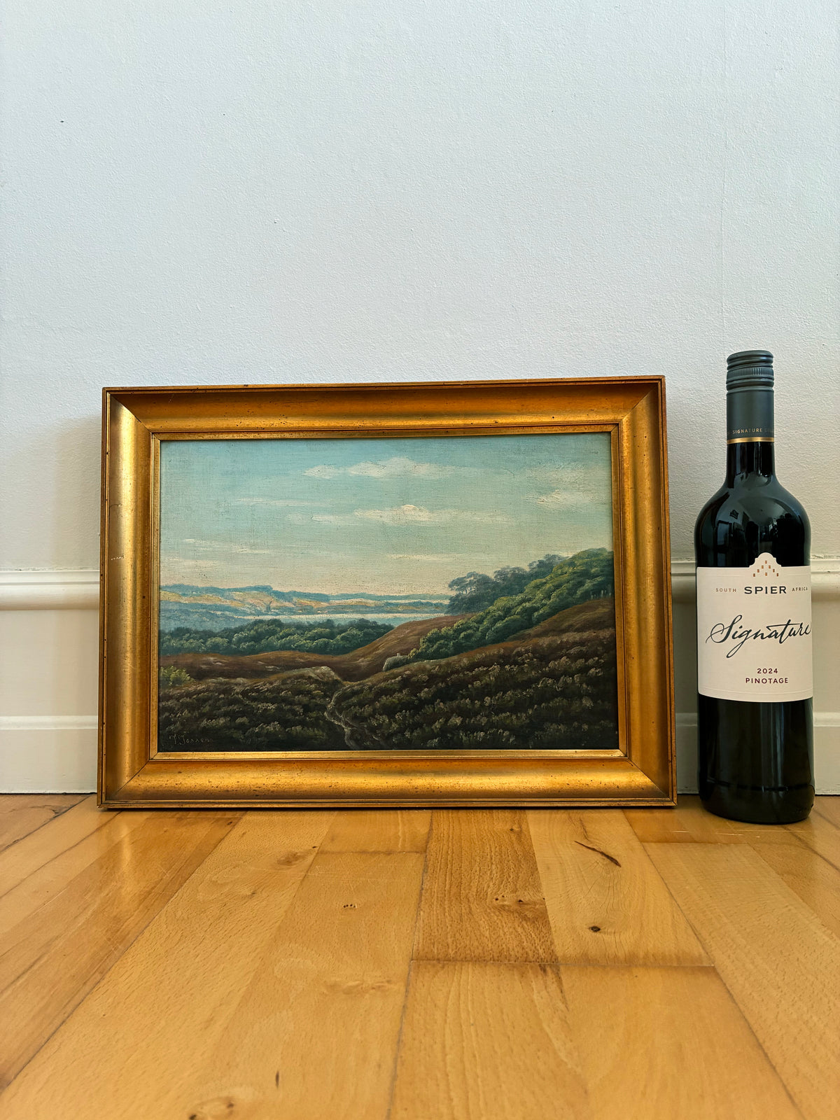 Vintage Signed Hills Landscape Oil Painting