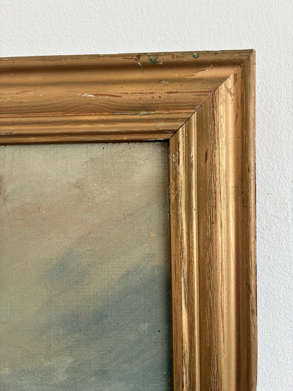 Vintage Signed Sailing Ship Seascape Oil Painting