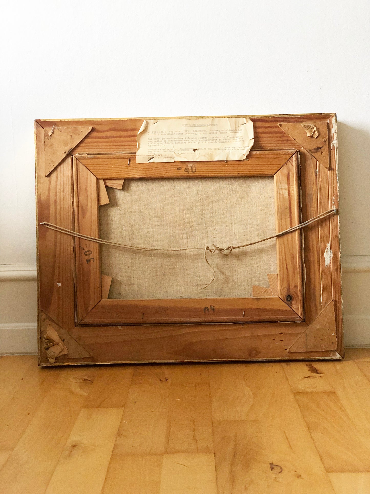 Vintage Original Oil Painting with a Cottage Interior, circa 1960