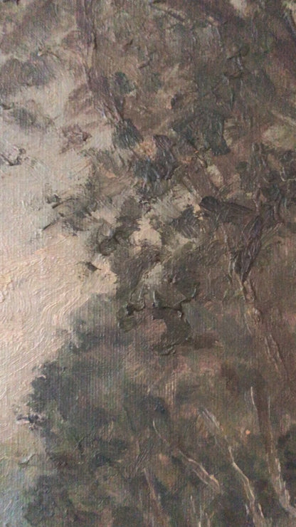 Large Vintage Sea Landscape Original Oil Painting, circa 1923