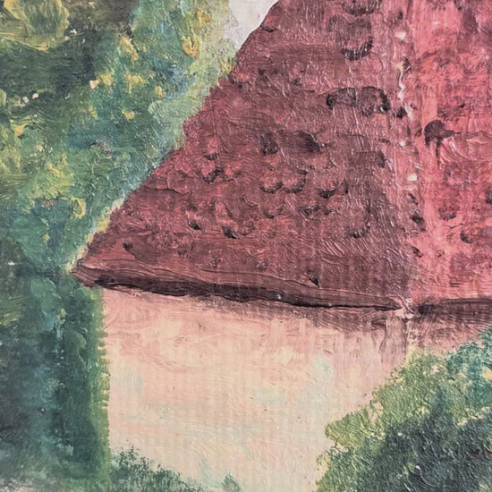 Vintage Original Landscape Oil Painting, Signed Farmhouse Art video