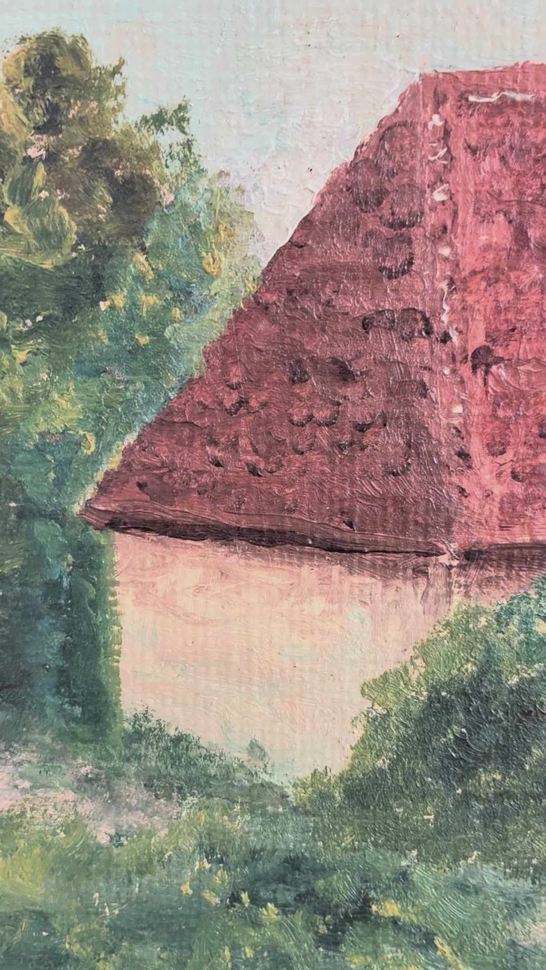 Vintage Original Landscape Oil Painting, Signed Farmhouse Art video