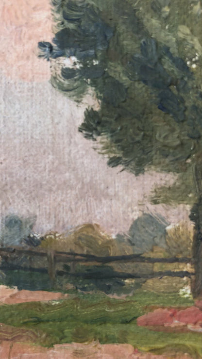 Original Vintage River Landscape Oil Painting, circa 1925